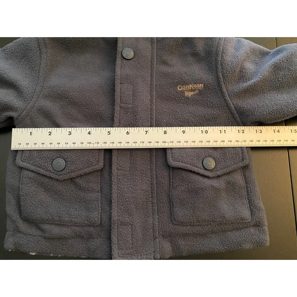OshKosh B'Gosh Reversible All-Season Jacket Toddler‎ 12mth Plaid/Fleece Full-Zip